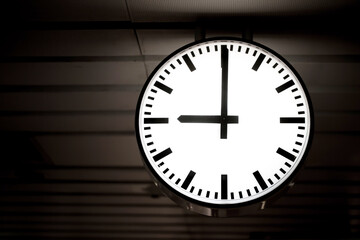 Public clock In a railway station