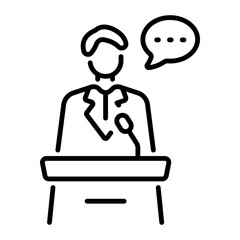 An outline style icon of conference
