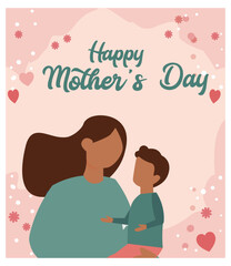 Happy Mother's Day Vector Illustration Set - Mother & Child Graphics Pack-02