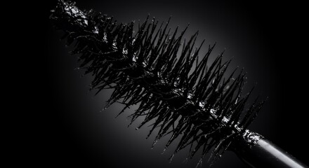 Intense Black Mascara Wand Close-Up Photography