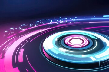 Obraz premium Abstract circular digital display