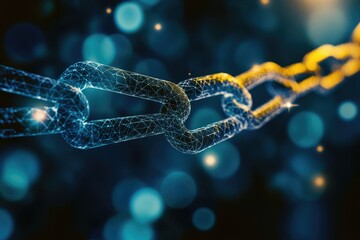 Abstract digital chain link