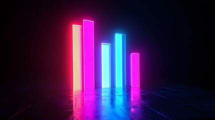 Dynamic Futuristic Bar Chart with Neon Glow for Advanced Data Visualization