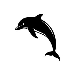 dolphin jumping silhouette on white background  .svg