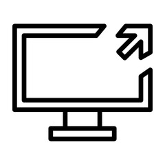 Screen Share Vector Line Icon Design