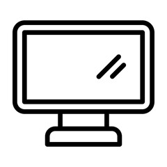 Monitor Screen Vector Line Icon Design