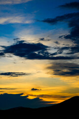 sunset in the mountains