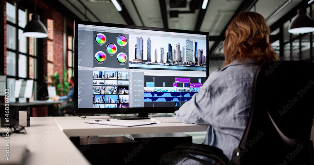 Poster computer editing for video production