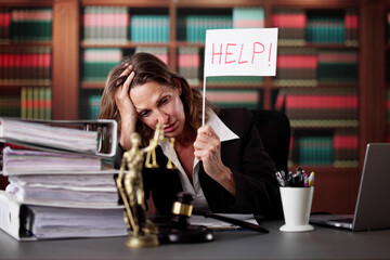 Stressed Lawyer Woman Juggling Invoices And Budgets