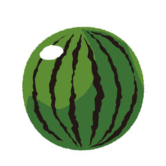 まるごとスイカのシンプルなイラスト
