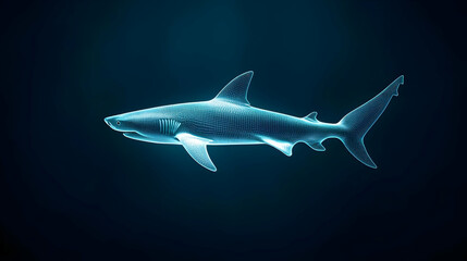 Naklejka premium Abstract Digital Illustration Of Glowing Shark