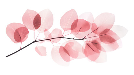 Fototapeta premium Delicate Pink Skeleton Leaves in Transparent Botanical Style