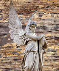 Beautiful angel with big wings. Guardian Angel. Angel savior