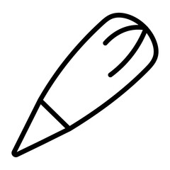 Piping Bag Vector Line Icon Design