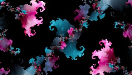 Vibrant Fractal Pattern in Pink and Blue