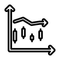 Stock Market Chart Vector Line Icon Design