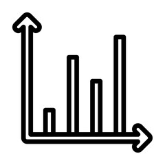 Bar Chart Vector Line Icon Design