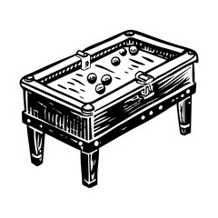 A sketchy style icon showing snooker table