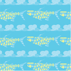 Colorful Decorative Fish Seamless Pattern