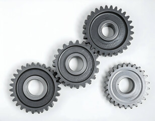 Interlocking Gears On White Background