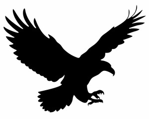 Obraz premium Minimalist Flying Eagle Silhouette Vector Art