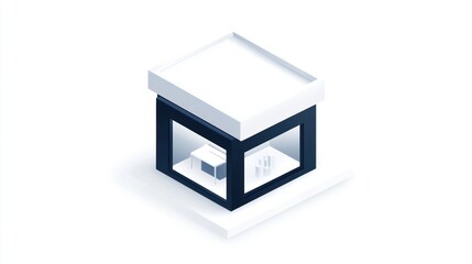 Simple Cuboid Building Isometric View