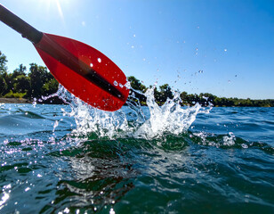 Kayaking Paddle Splashing Water