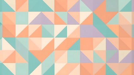 Obraz premium Geometric abstraction with triangles and pastel colors