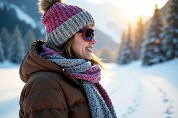 Cozy wool scarf, perfect for winter sports Warm, textured fabric Ideal for skiing, snowboarding, or ice skating , ice skating, snowboarding