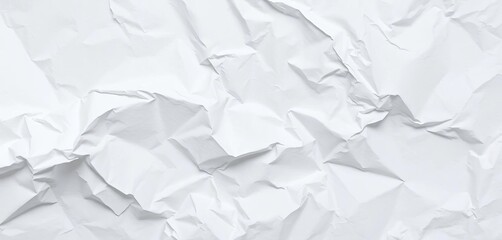Obraz premium Close-up of crumpled white paper, showing texture and creases, vintage paper, wrinkled