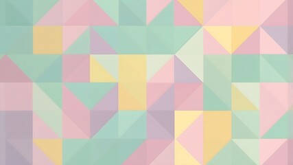 Pastel geometric pattern of triangles and squares design art