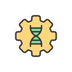 DNA helix in a gear vector illustration on White background science