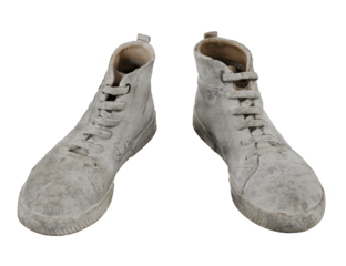 Dirty Gray Sneakers isolated on white