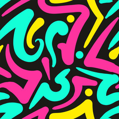 Obraz premium Background Abstract Retro Neon Art with Geometric Shapes and Vibrant Colors
