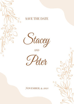 Minimal and elegant wedding invitation set with floral line art and modern typography. Perfect for printable stationery, event planning, wedding design, and formal occasions.