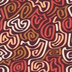 Background Abstract Swirls and Lines in Earthy Tones