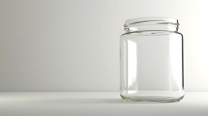 empty glass jar on wooden table