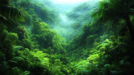 Obraz premium Lush Tropical Rainforest: A Verdant Paradise