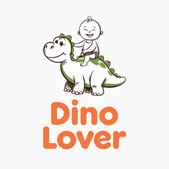 Fototapeta premium Dino LOver Kids T-Shirt Design, Minimalist Science Lab Graphic, Children's.eps
