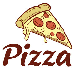 Delicious Melted Cheese Pizza Slice Illustration