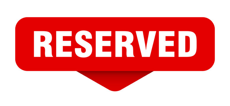 reserved sticker. reserved sign on transparent background