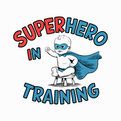Obraz premium Superhero Baby Onesie Design, Hero in Training Infant T-Shirt Desgine.eps