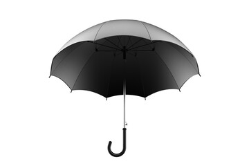 black dark Durable Wind-Resistant Umbrella with a Sleek, Contemporary Design, Open Blunt Showing its Taut Canopy J-Shaped Handle, for Urban Use, Weather Protection on a PNG Transparent Background