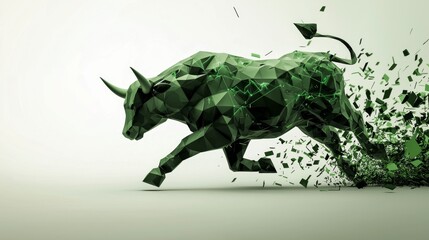 Obraz premium A bull's breakthrough reflects the dynamic nature of market trends.