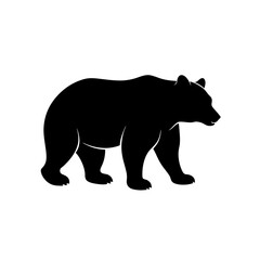 grizzly bear silhouette on white background  .svg