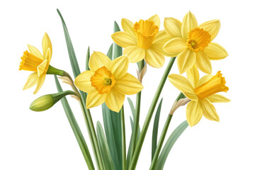 Fototapeta premium Vibrant Yellow Daffodils in a Floral Arrangement for Spring Season