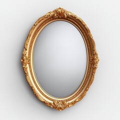 Elegant Vintage Oval Mirror with Intricate Golden Frame Design