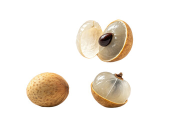 Fototapeta premium Fresh Longan Fruit with Opened Rind and Exposed Sweet Flesh
