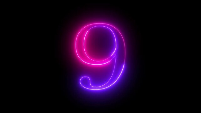 Glowing Neon Number Sign for New Year 2011 2012 Celebration with Bright Lights, 3D Text and Vibrant Color on Black Background
