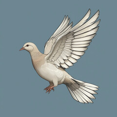Obraz premium A Majestic White Dove in Flight